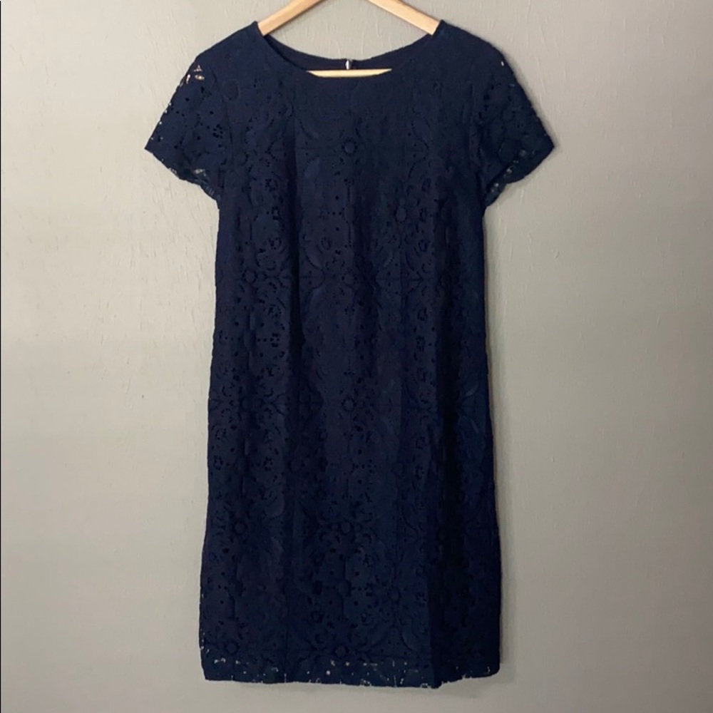 Banana Republic Navy Blue Lace Shift Dress
